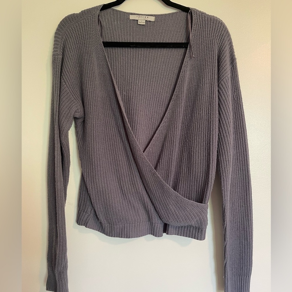 Deep V Neck Cropped Sweater